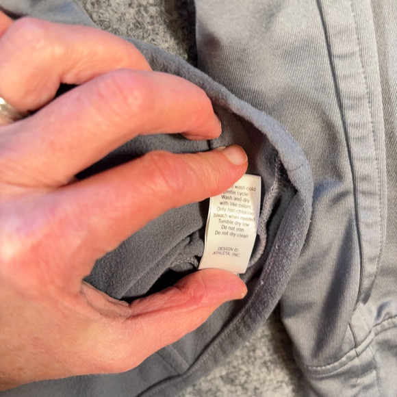 Athleta Hoodie XS Womens Gray Pullover Plush Tech Running Athletic - Picture 8 of 13
